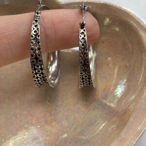 Vintage Silver Tone 1.25" Hoops